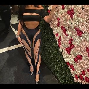 Mugler Sheer Spiral Leggings Size 36